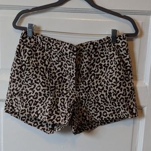 J Crew leopard print high waisted shorts